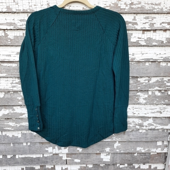 🌟 Chaser Sea Green Waffle Knit Thermal Long Sleeve Shirt size small - Picture 3 of 5